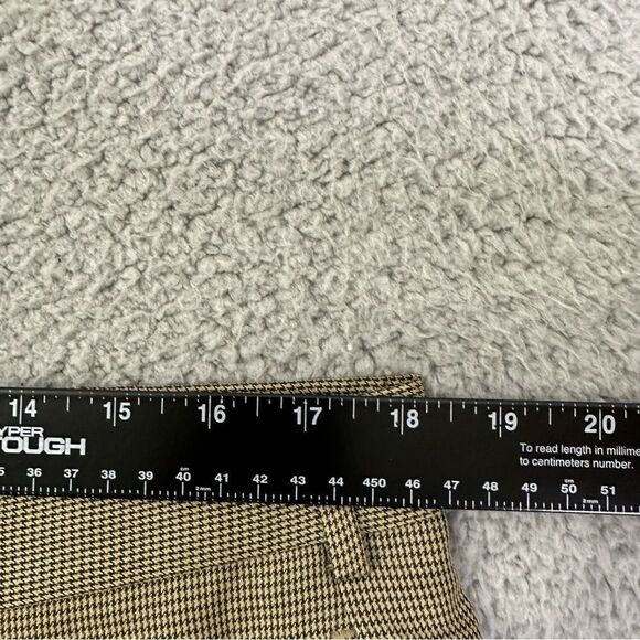 Reaction Kenneth Cole Dress Pants Men 36x30 Tan Houndstooth Pleated Slacks - Picture 6 of 10